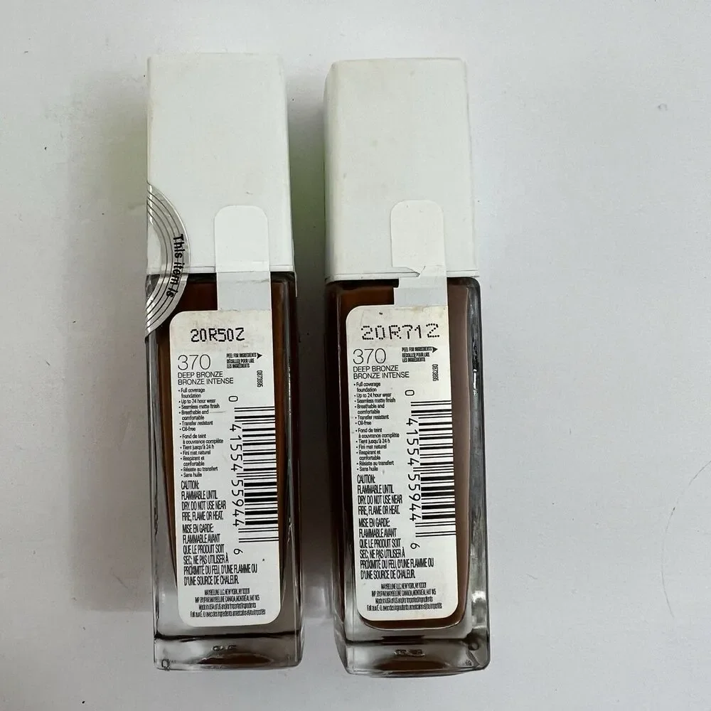 2x Maybelline SuperStay Foundation 24HR Full Coverage #370 Deep Bronze READ